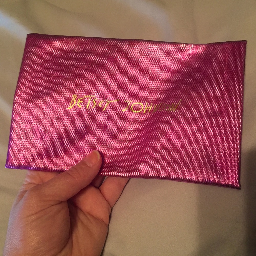 2000s Betsy Johnson Metallic Pink Glasses Case Y2K